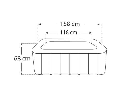 Whirlpool aufblasbar, quadratisch, 160 cm – 4 Personen -